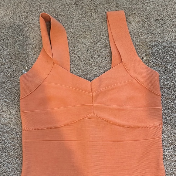 Coral Peach/Pink Bodycon mini dress Small - Picture 2 of 5